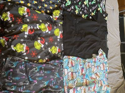 7 Scrubs tops and 1 full scrub outfit