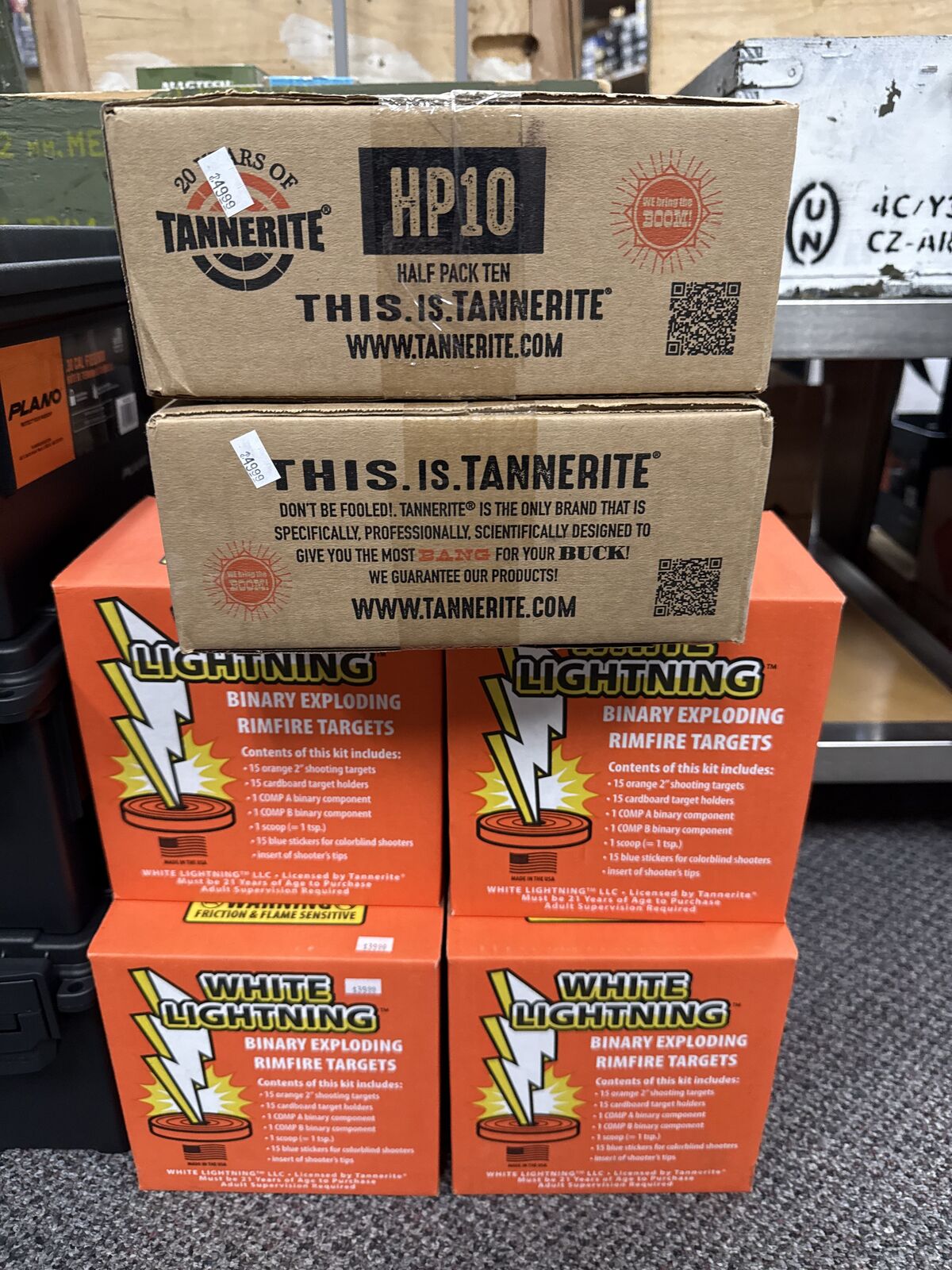 Tannerite and white lighting in stock now!