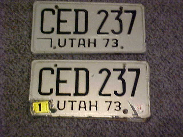 1973 Utah license plate pair...nice shape...stock and original
