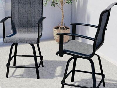 NEW Set of 2 Outdoor Patio Swivel Bar Stools