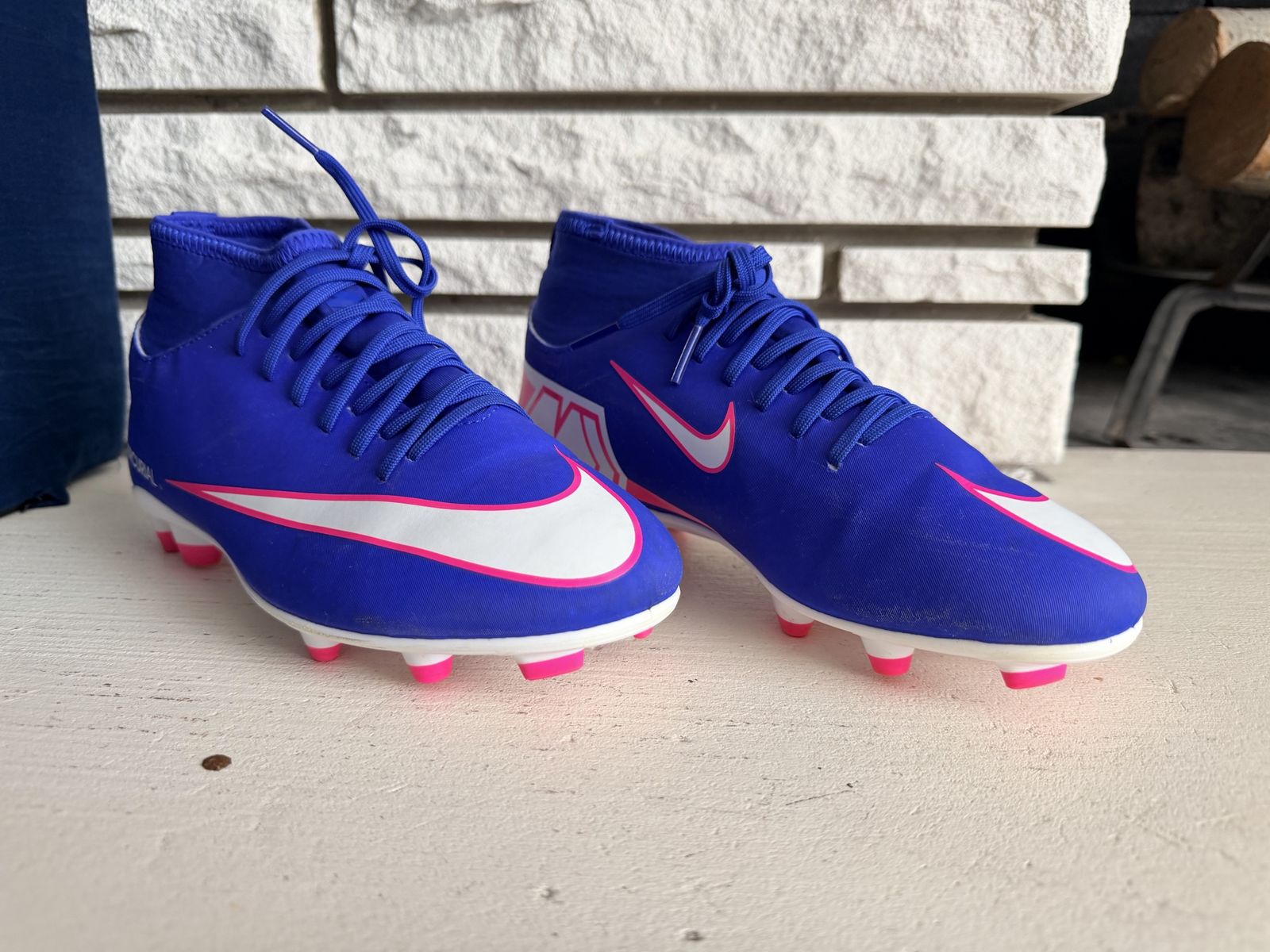Nike Mercurial Superfly Soccer Cleats Blue Pink White size 5Y