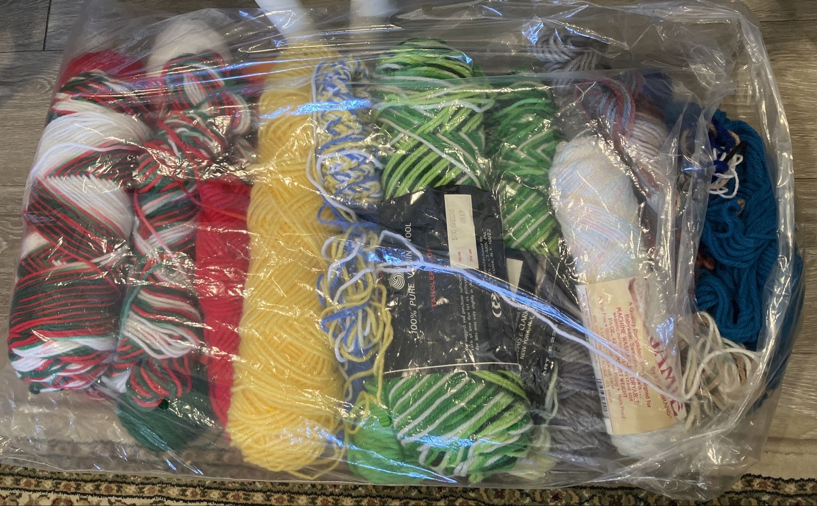 13 - Assorted Vintage Yarn Lot Multi-Color Wool and Acrylic