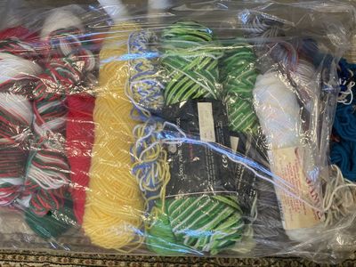 13 - Assorted Vintage Yarn Lot Multi-Color Wool and Acrylic