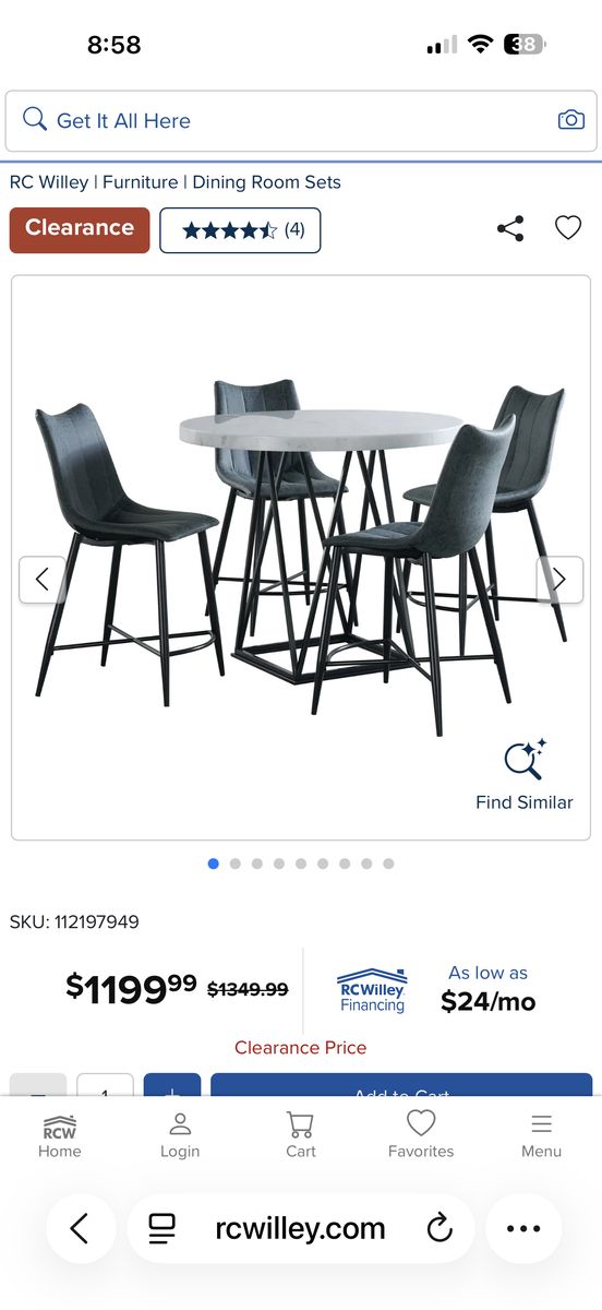 Marble Dining Table With 3 Chairs.