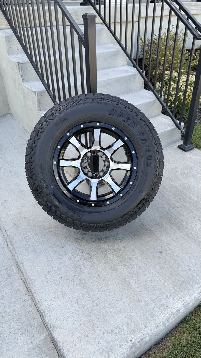 Toyota Tacoma Chevy GMC Ford Rims and Tires 265/70R17 Open Range All terrain Load E