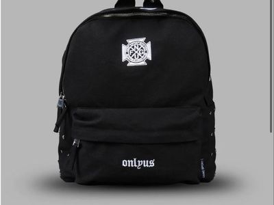 DARCSPORT Wolves Chopper Everyday Backpack in Black - Studded, Embroidered Logo