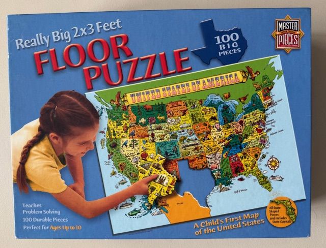 100 Piece Floor Puzzle USA Map by Master Pieces