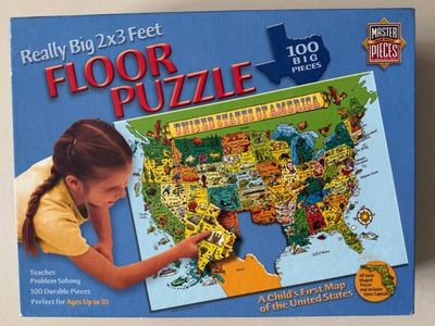 100 Piece Floor Puzzle USA Map by Master Pieces