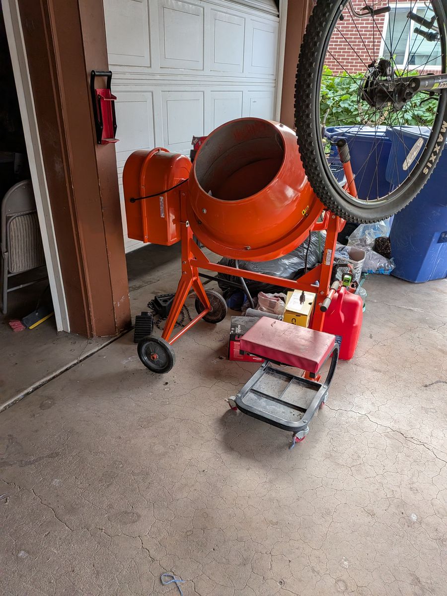 CENTRAL MACHINERY 3-1/2 cu. ft. All-Steel Cement Mixer, 1/3 HP, 36 RPM, 15 in. Drum Opening for Construction and Farms