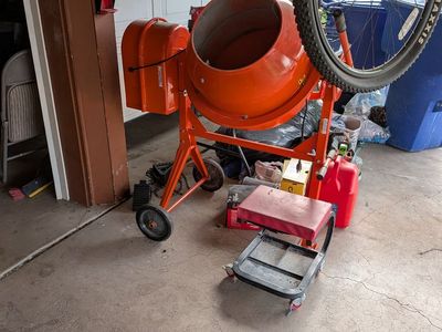 CENTRAL MACHINERY 3-1/2 cu. ft. All-Steel Cement Mixer, 1/3 HP, 36 RPM, 15 in. Drum Opening for Construction and Farms