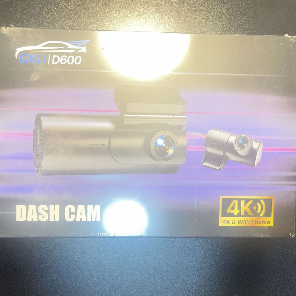 GKU D600 4K WiFi Dual Dash Cam with Rear Camera