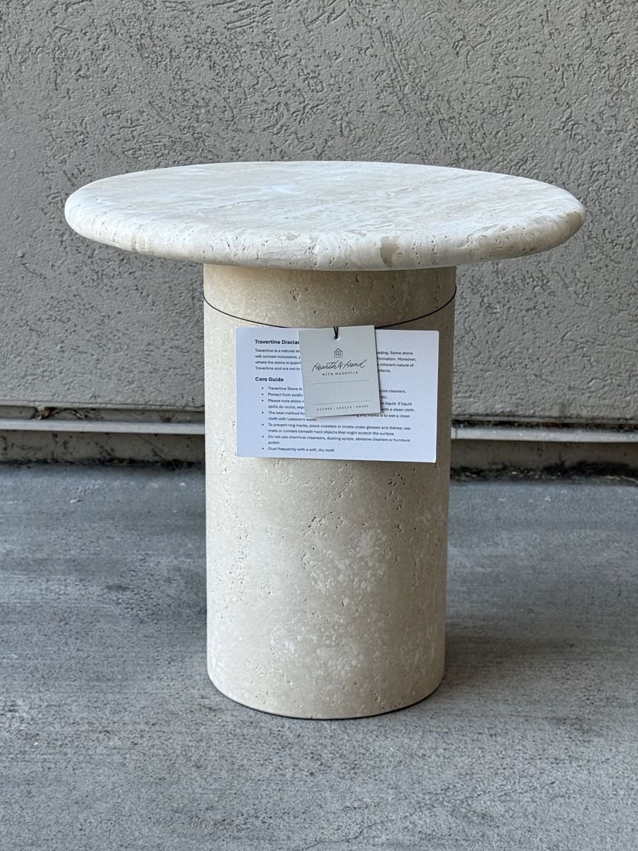 Hearth & Hand with Magnolia Travertine Stone Accent Side Table