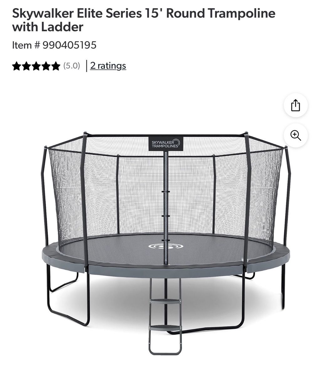 New in box Skywalker Elite Series 15' Round Trampoline with Ladder