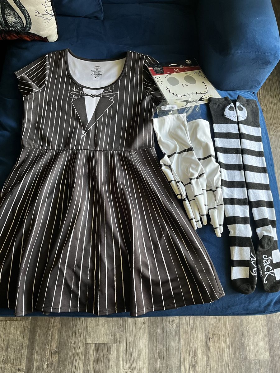 The Nightmare Before Christmas Jack Skellington Female Adult Costume Set