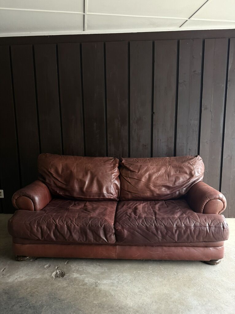 Vintage Sealy Genuine Leather Sofa