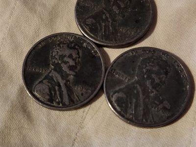 Vintage Lincoln Wheat Penny Lot of 3 - 1943 US One Cent Steelies cheap