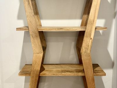 Large Solid Wood Ladder Bookshelf – 6 Ft Tall