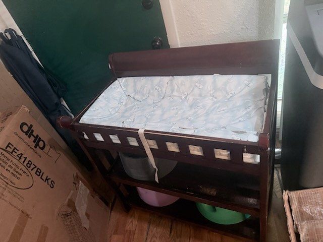 Wooden Baby Changing Table with Storage
