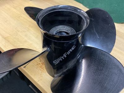 Mercury SpitFire 4-Blade Aluminum Propeller - Black 13 x17 pitch outboard motor.