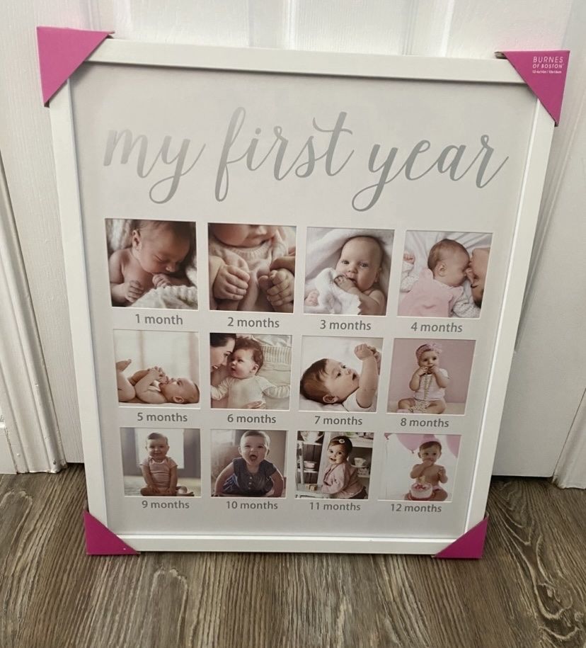 NEW  Baby's First Year Picture Frame  First 12 Months of Memories