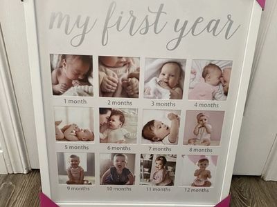 NEW Baby's First Year Picture Frame First 12 Months of Memories