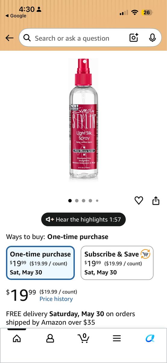 Simply styling light silk spray