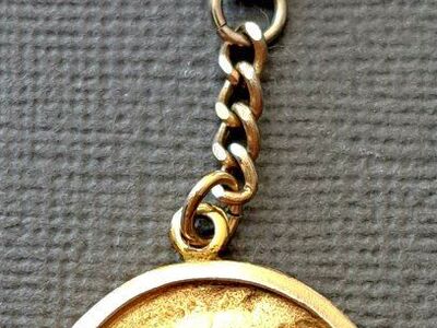 Greek Coin Pendant With Gold Chain Necklace
