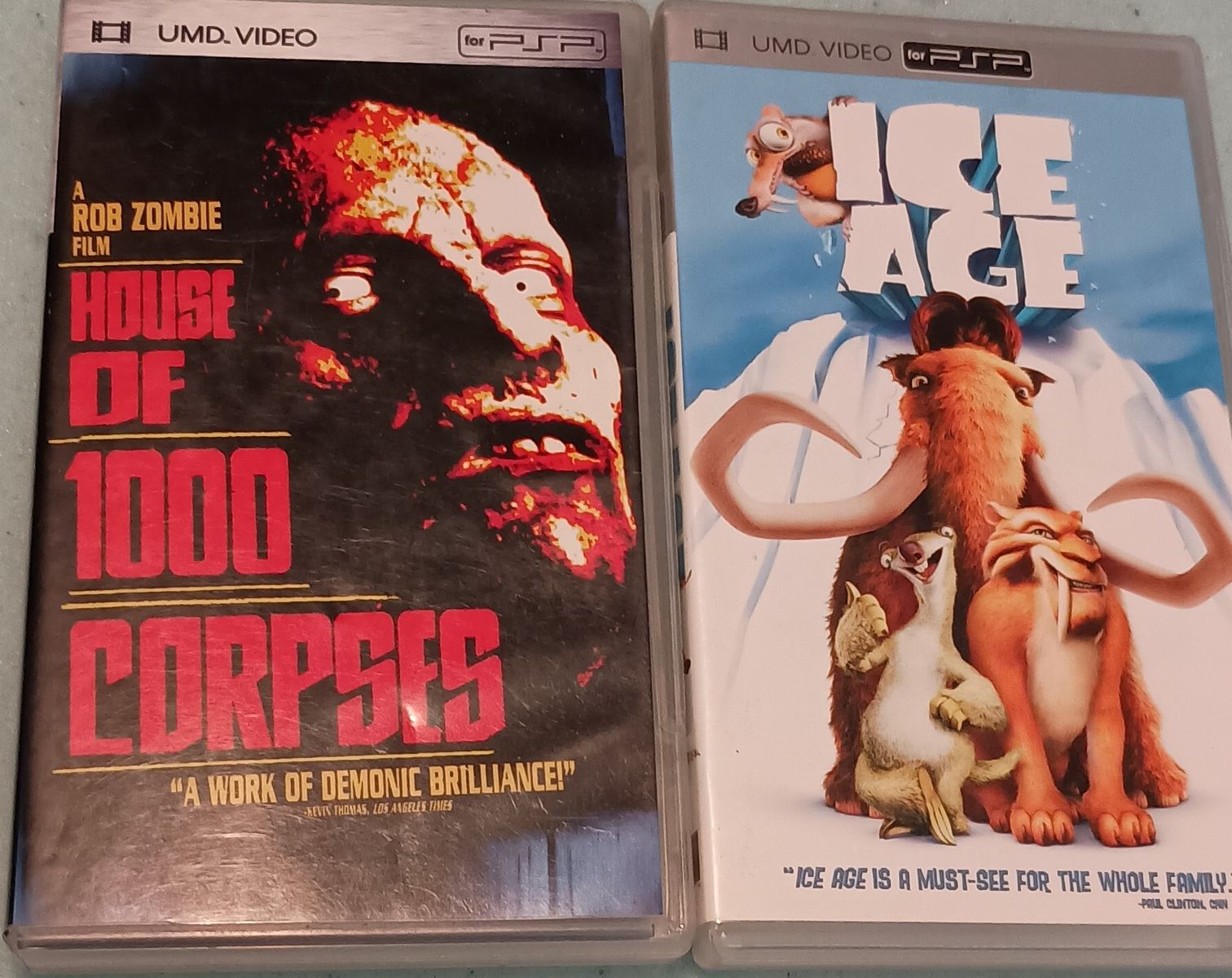House of 1000 Corpses and Ice Age UMD video for PSP $10 for both.