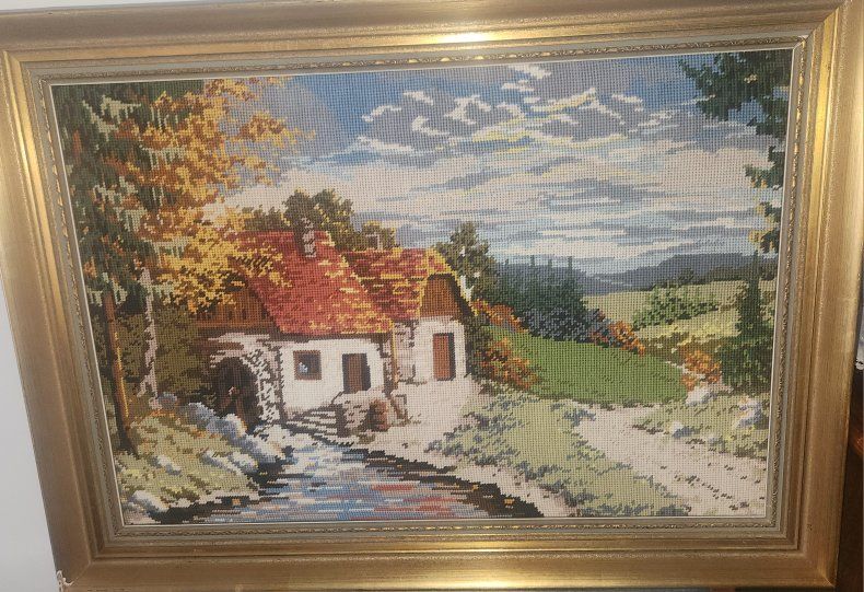Vintage Hand Stitched Needlepoint