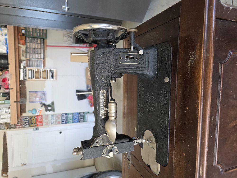 Antique White Sewing Machine