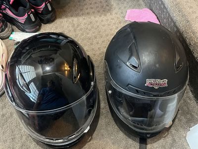 I have 3 motorcycle helmets two have no brand one is hjc all of them are medium $40 for each or $100 for all