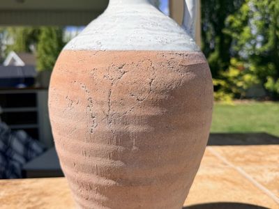 Pink Rustic Pitcher 15 Inch Large Tall Ceramic Far