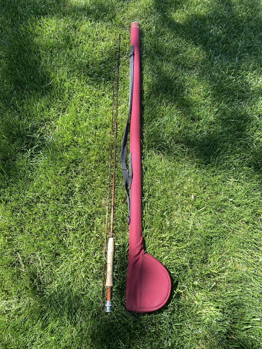 Vintage Gean Gene Snow Tiger Wrap 9’ Fly Fishing Rod with D.B. Dun Case - 2-Piece 5/6-Wt IM6 Graphite Fishing