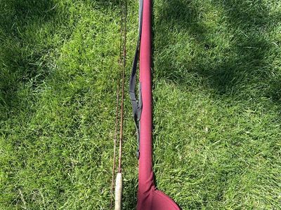 Vintage Gean Gene Snow Tiger Wrap 9’ Fly Fishing Rod with D.B. Dun Case - 2-Piece 5/6-Wt IM6 Graphite Fishing