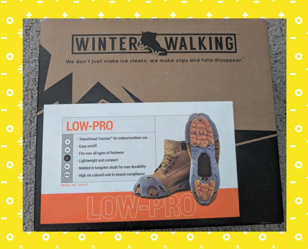 Winter Walking Low-Pro Ice Cleats - Tungsten Carbide Studs, (Large)