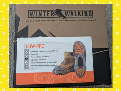 Winter Walking Low-Pro Ice Cleats - Tungsten Carbide Studs, (Large)