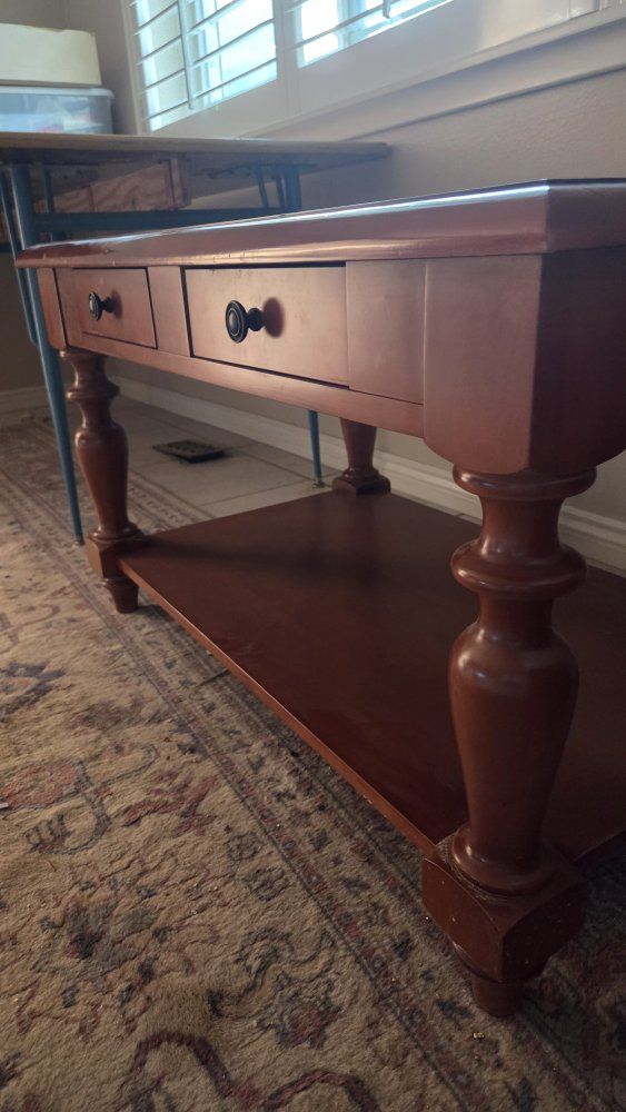Wood Console Table with 2 Drawer