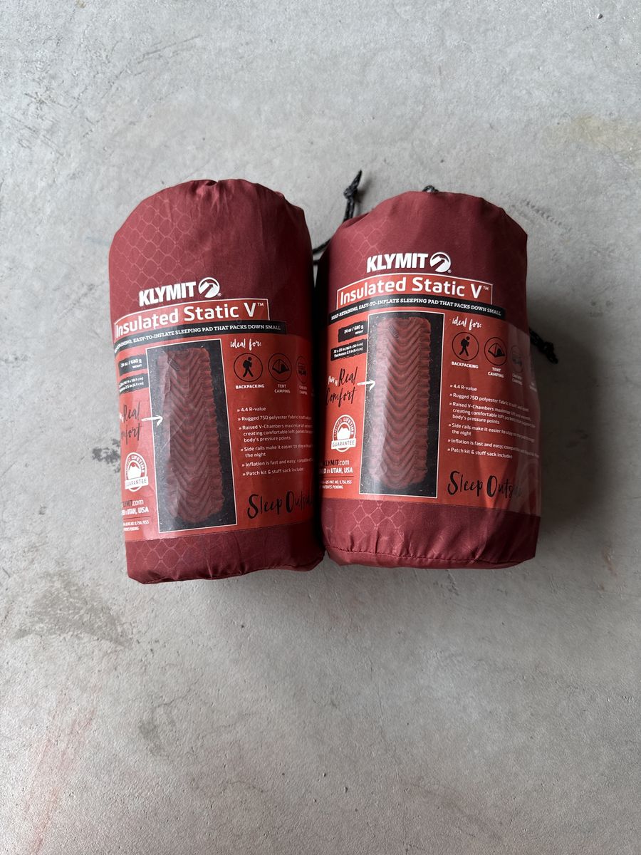 Klymit Insulated Static V Sleeping Pad - 4.4 R-Value, 75D Polyester, Lightweight for Backpacking and Camping
