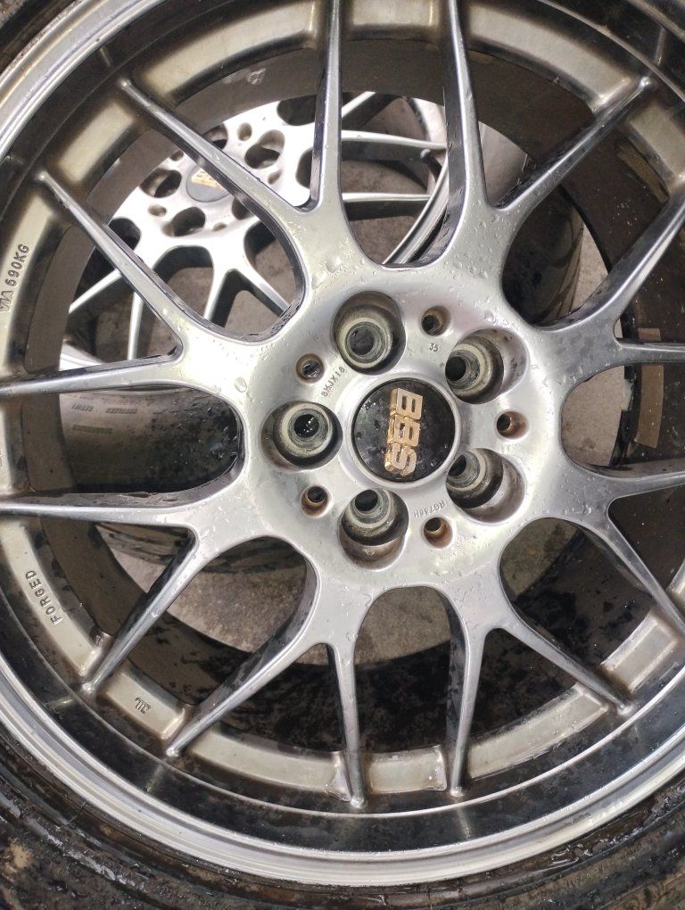BBS Forged Silver Wheels and Tires Set