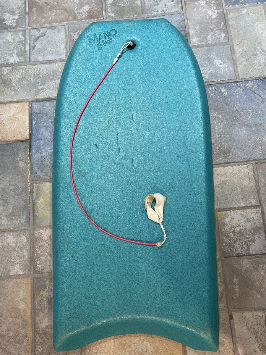 41” used boogie board, slick bottom w/leash