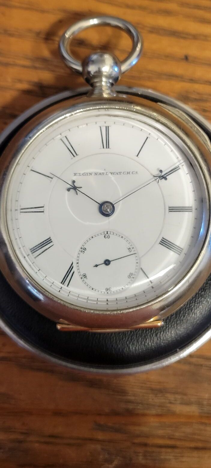 I’m selling this nice used vintage 18 size, 15 Jewel, Elgin HH TAYLOR keywind and set pocket watch