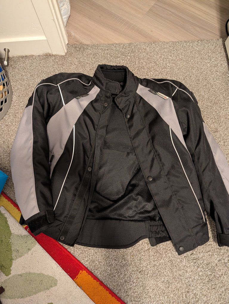 REISSA Scholer Dynatec Cordura Scotchlite 3M Motorcycle Jacket Black/Grey
