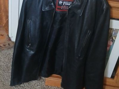 First Classic Leather Gear Womens Black Leather Jacket XL