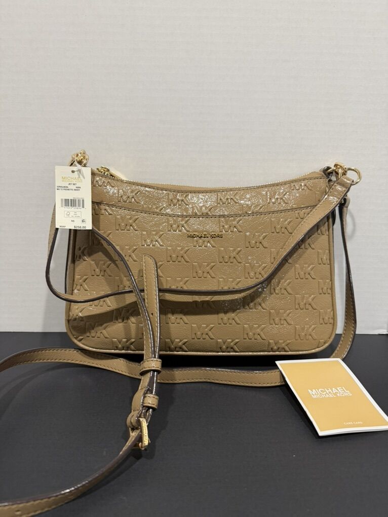 New Michael Kors Purse Jet Set Pochette Tan