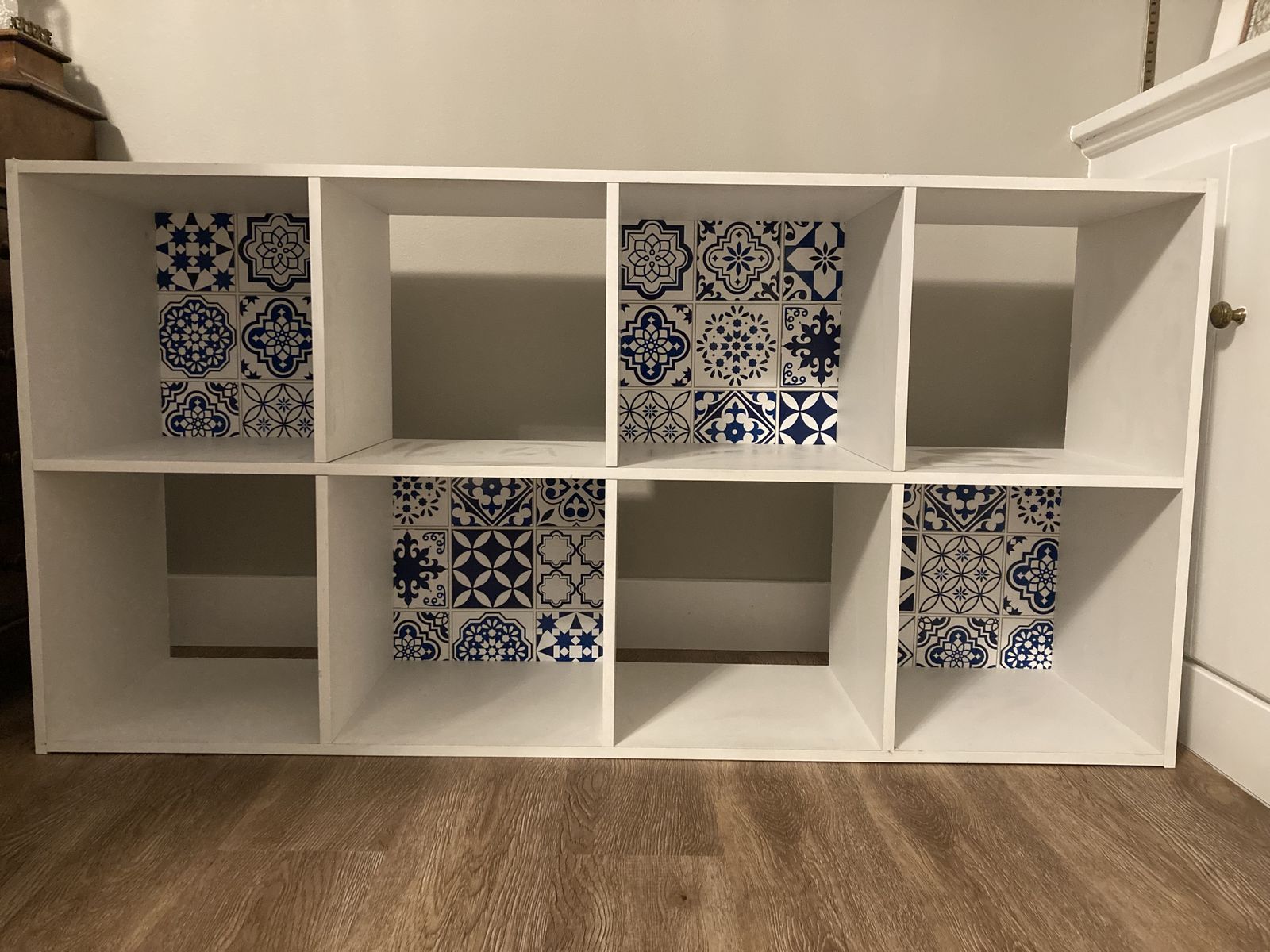 8 Cubby White Bookcase