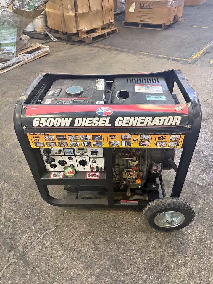 BRAND NEW 6500W Diesel Generator – Heavy Duty Backup Power (Never Used!) $1,000