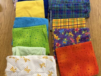 Flannel Fabric Remnant Lot for Sewing Crafting DIY