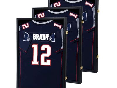 New- 2 Large Sports Jersey Display Frame Case Shadow Box 31.25"x23.25" Shatterproof Acrylic Anti-fade Matt Black