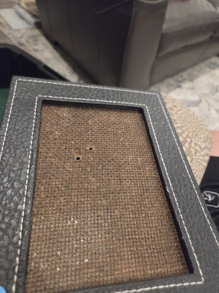 Black Faux Leather Picture Frame with White Stitching - 5x7 Inch Opening