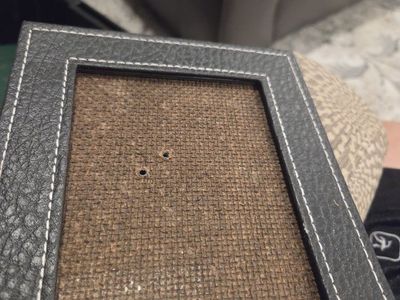 Black Faux Leather Picture Frame with White Stitching - 5x7 Inch Opening